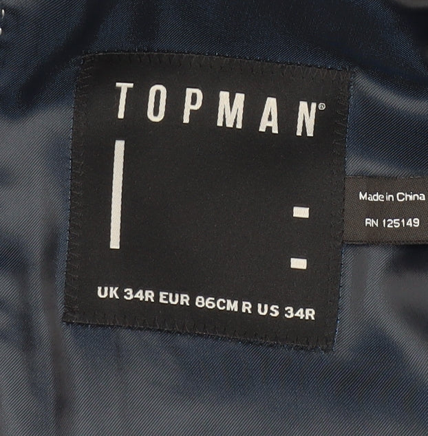 Topman Men's Blue Skinny Blazer 34R Formal Jacket