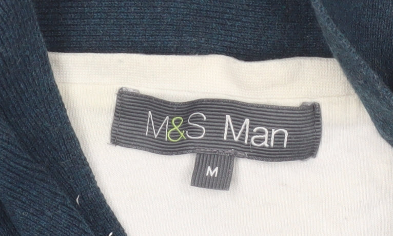 Marks & Spencer Men's Blue Henley Jumper M