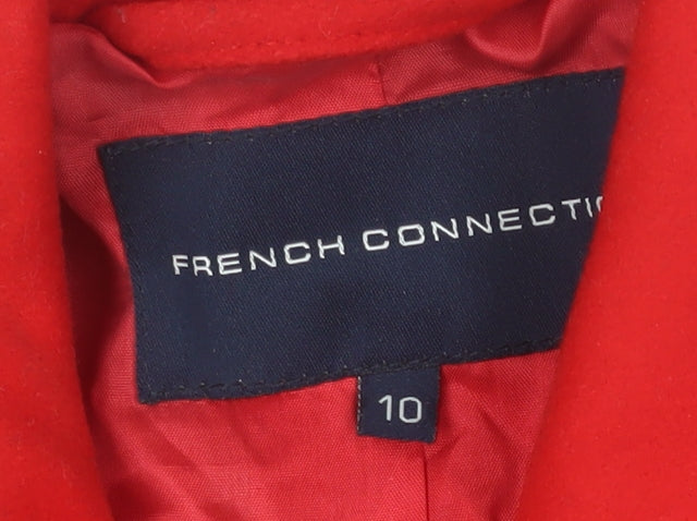 French Connection Women's Red Wool Pea Coat Size 10