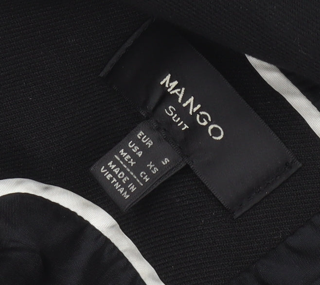 Mango Black Unisex Pea Coat, S, Casual Autumn/Winter Wear