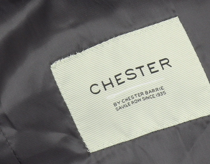 Chester Barrie Men's Grey Wool Blazer, 40R, Check Formal Jacket