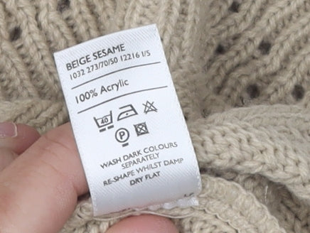 Berketex Women's Beige Cable-Knit Pullover, Size 14-16