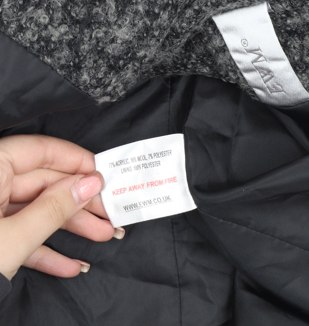 EWM Women's Grey Mid-Length Coat Size 12