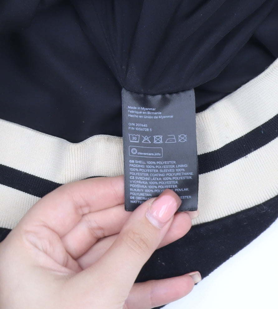H&M Women’s Black Varsity Jacket, Size S, Casual Style