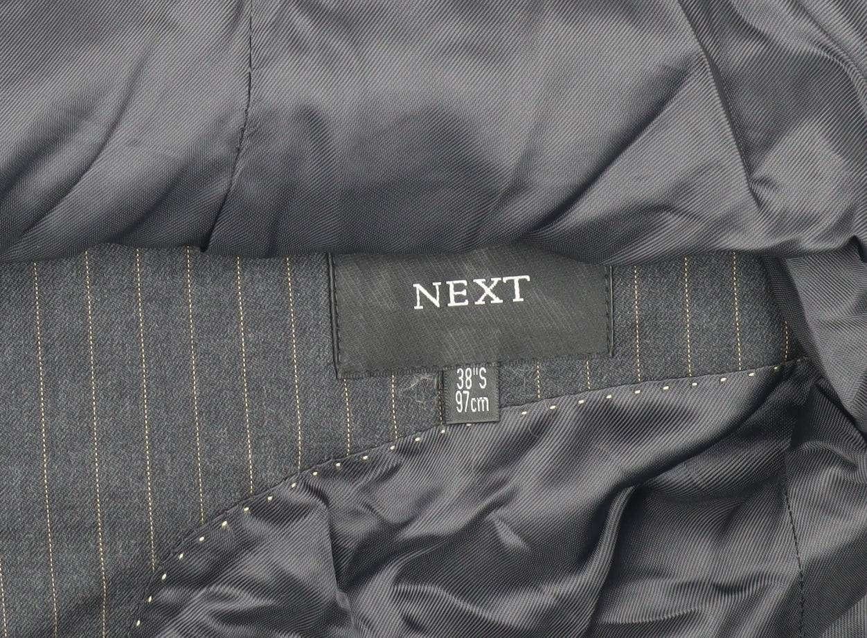 Next Men's Grey Striped Blazer 38S