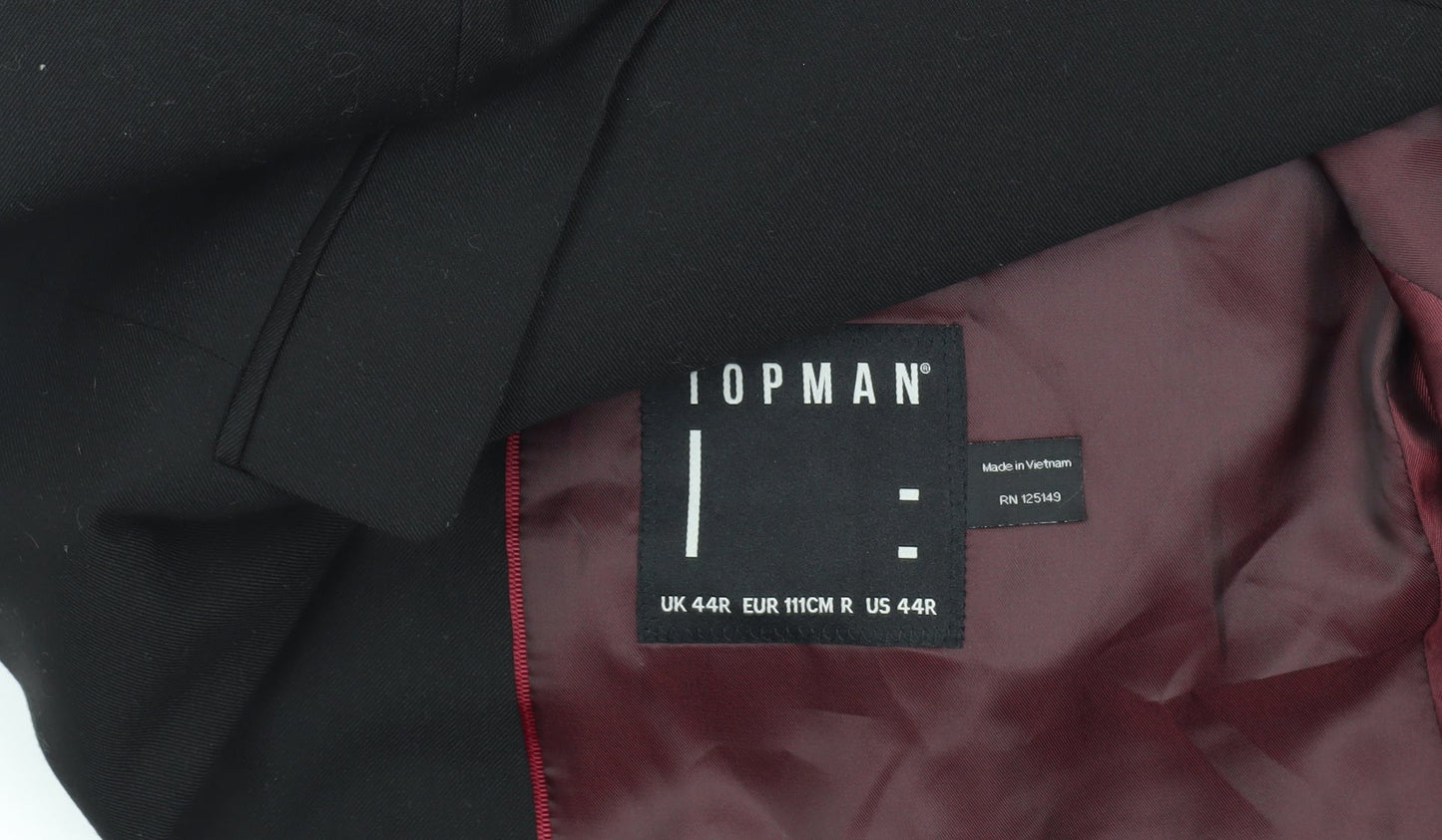 Topman Men's Black Blazer, Size 44R, Formal Jacket