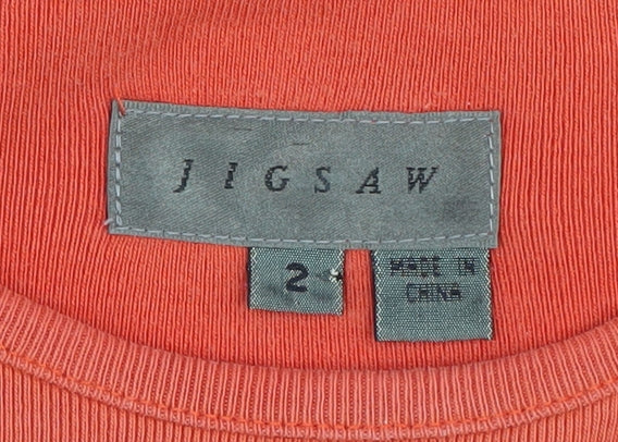 Jigsaw Women's Orange Knit Long Sleeve T-Shirt Size 2