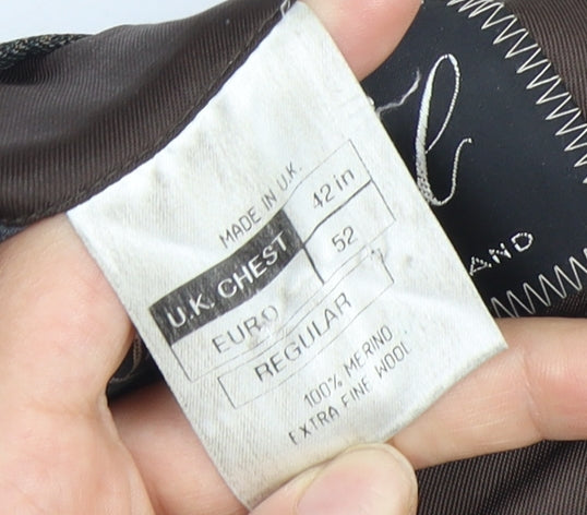 The Label Men's Brown Blazer, 42 Regular, Single-Breasted