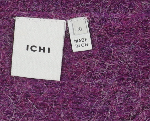 ICHI Women's Purple XL Knitted Pullover Jumper
