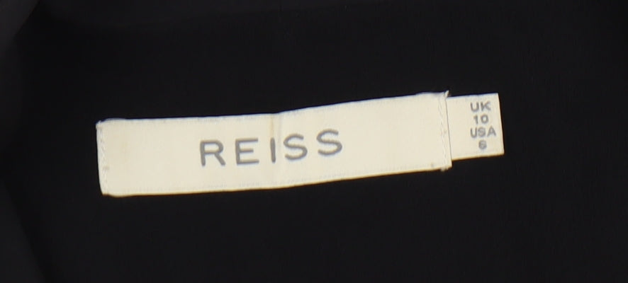 Reiss Women's Black V-Neck Long Sleeve Dress
