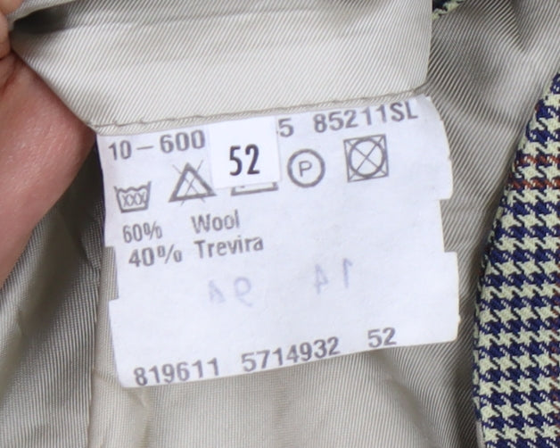 Lino Vierra Men's Multicoloured Check Blazer UK 42