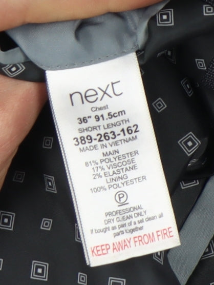 Next Men's Grey Blazer, Size 36 Short Jacket