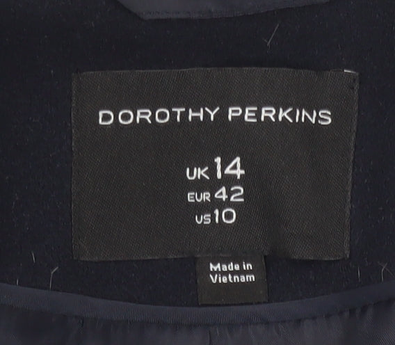 Dorothy Perkins Women's Black Mid-Length Coat Size 14