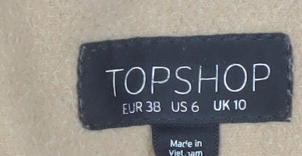 Topshop Women's Beige Mid-Length Coat Size 10