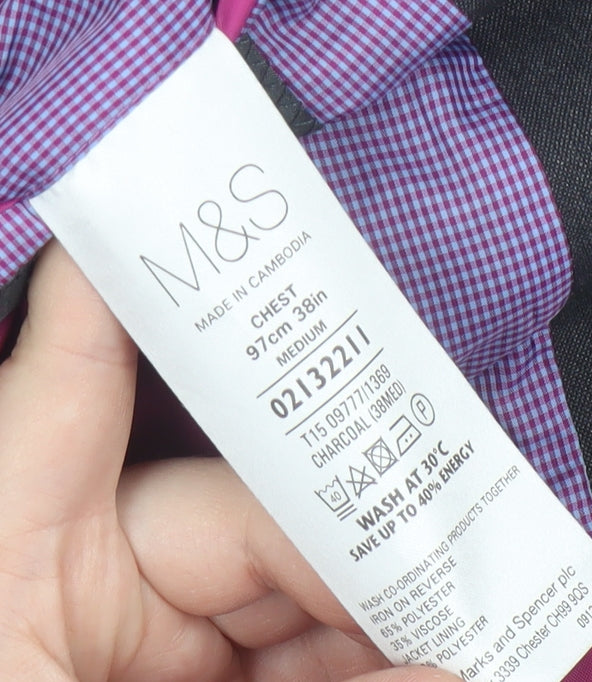 Marks & Spencer Men's Grey 38R Blazer, Formal Jacket