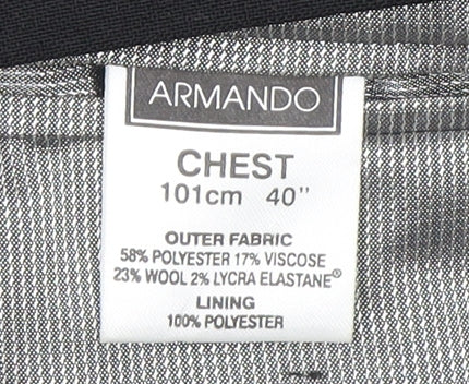 Armando Men's Black Tuxedo Blazer 40 Single-Breasted