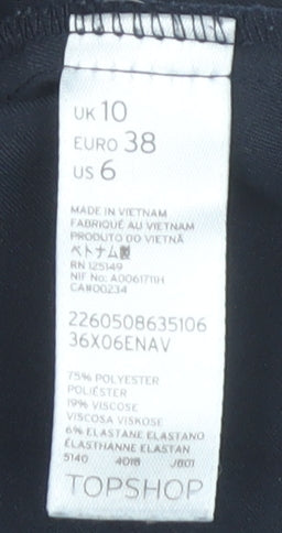 Topshop Women's Black Trousers, Size 10, Business Casual Style