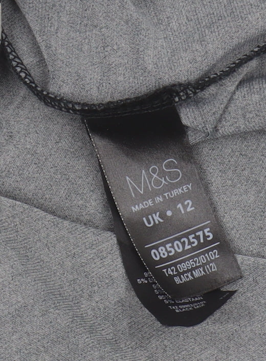Marks & Spencer Women's Black Floral Sheath Dress Size 12