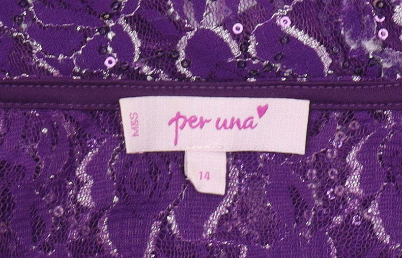 Marks & Spencer Women's Purple Lace Wrap Blouse Size 14