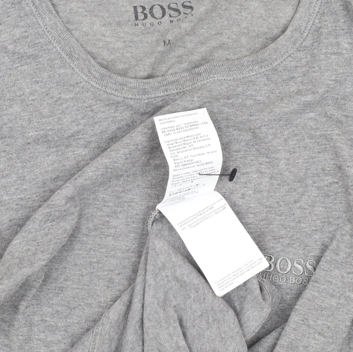 BOSS Men's Grey Medium Crew Neck T-Shirt Short Sleeve