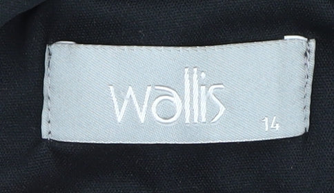 Wallis Women's Black Sleeveless V-Neck Dress - Size 14