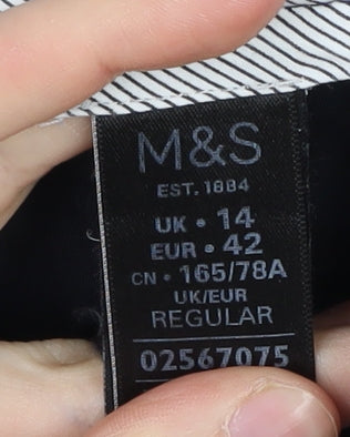 Marks and Spencer Women's Blue Regular Fit Trousers