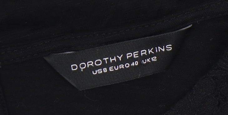 Dorothy Perkins Black Lace Blouse UK 12 Women's Casual