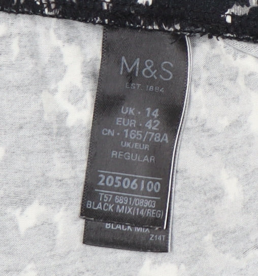Marks & Spencer Women's Black Animal Print Trousers