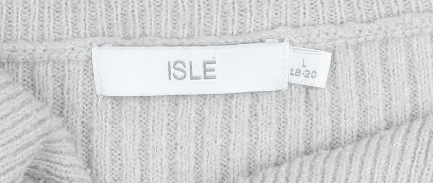 ISLE Women's Multicoloured Striped Pullover Jumper L