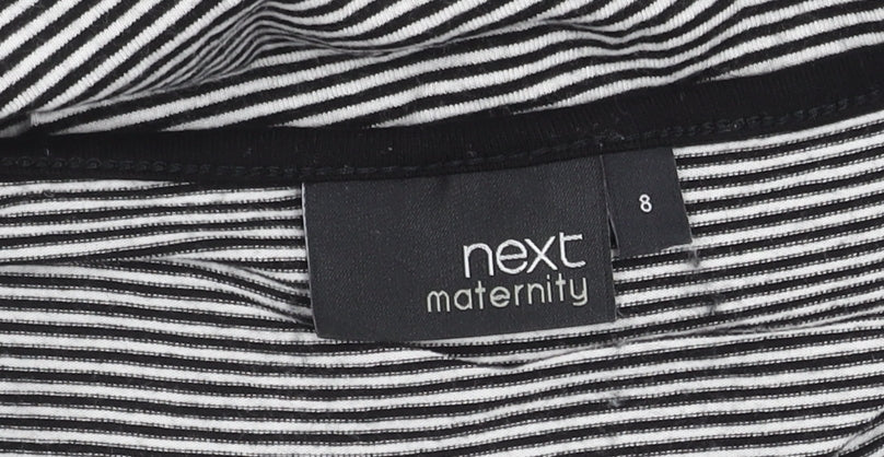 Next Maternity Striped V-Neck Top, Size 8, Black