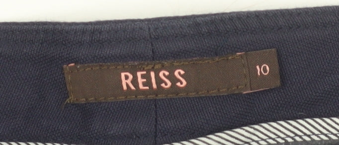 Reiss Women Blue Capri Trousers Size 10 Regular Pockets