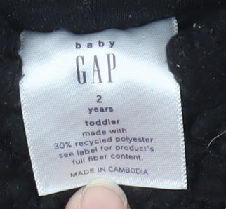 Gap Unisex Baby Black Hooded Pullover Jumper 24 Months