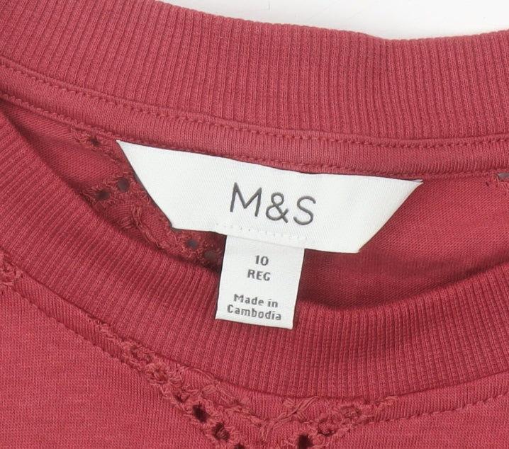 Marks & Spencer Red Argyle Women's T-Shirt Size 10