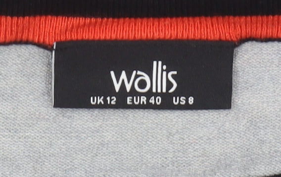 Wallis Women's Black Pullover Jumper, Size 12, Striped Design