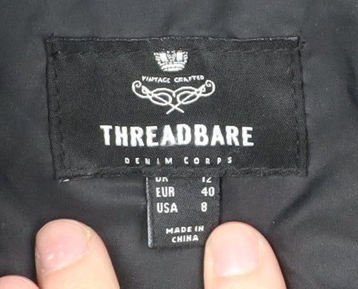 Threadbare Women's Black Size 12 Puffer Coat