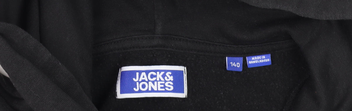 Jack & Jones Boys Black Hoodie 12 Years Pullover Fleece