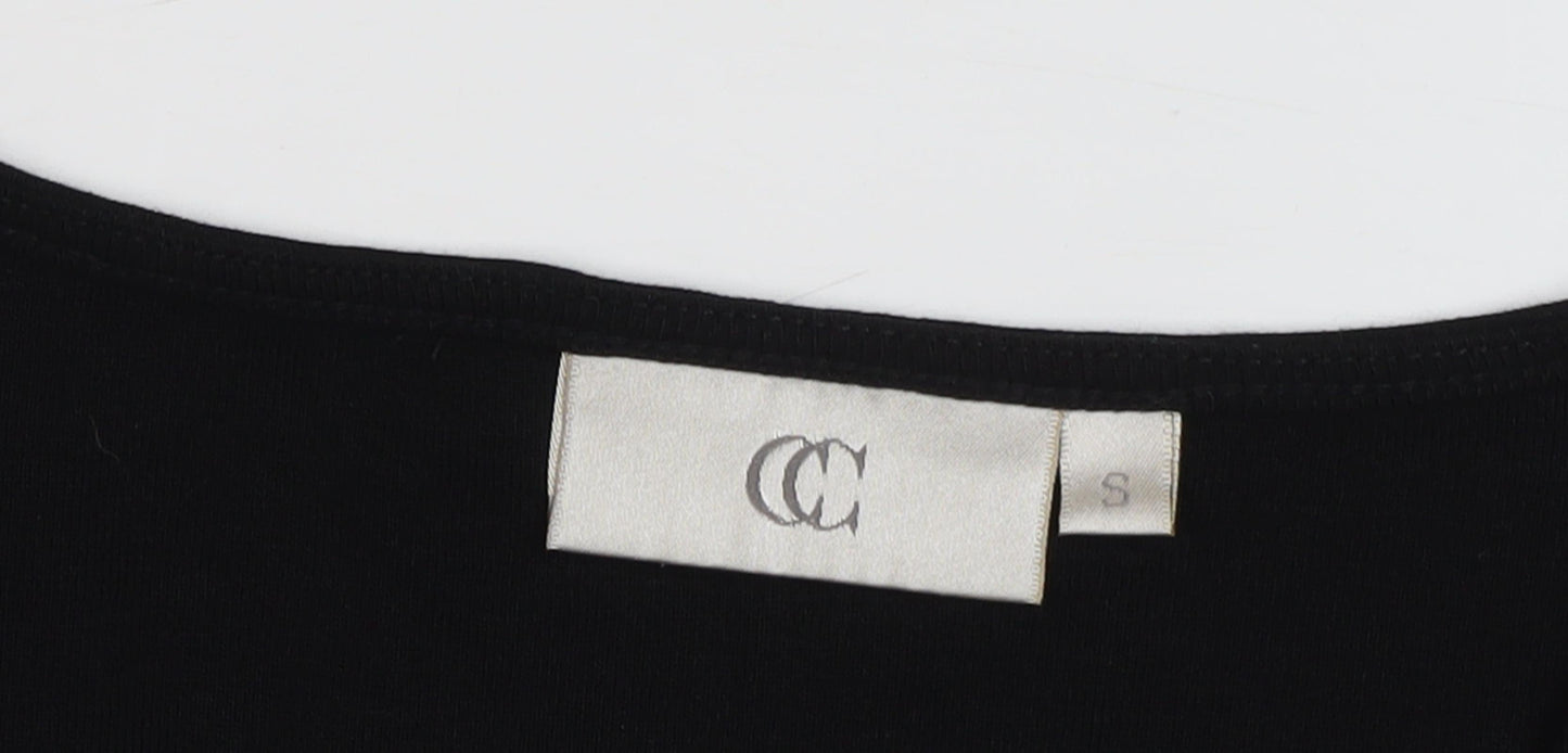Country Casuals Women's Black V-Neck Short Sleeve Basic T-Shirt - Size S