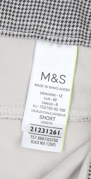 Marks & Spencer Women's Black Check Jeggings, Size 12