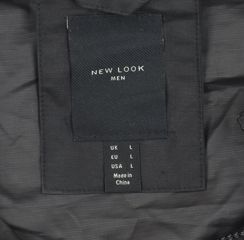 New Look Men's Black Hooded Jacket L