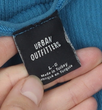 Urban Outfitters Women's Blue Cropped Tank, Size L