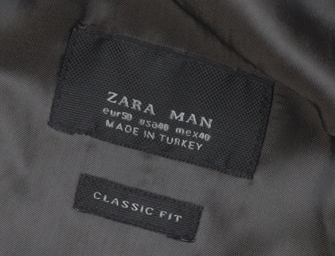 Zara Men's Brown Wool Blazer Classic Fit Size 40