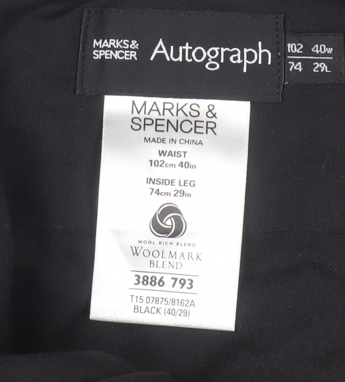 Marks & Spencer Men's Black Trousers, Size L