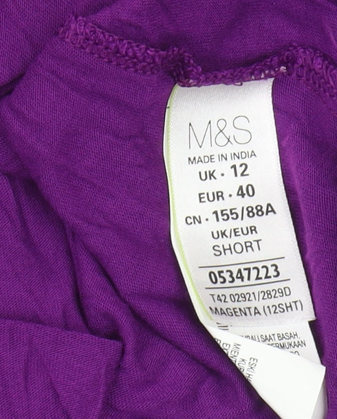 Marks & Spencer Women's Purple Short Viscose Dress