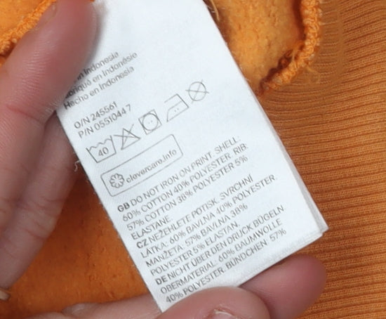 H&M Unisex Orange S Graphic Pullover Sweatshirt