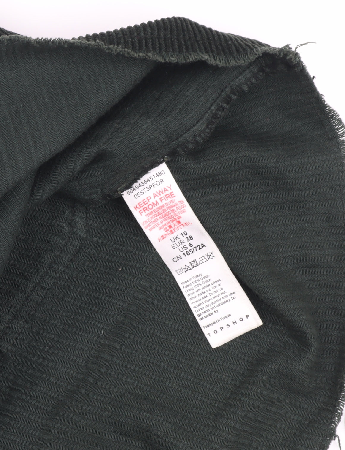Topshop Women's Black Mini Corduroy Skirt - Size 10