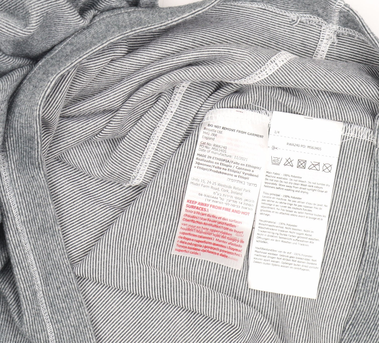 Regatta Women's Grey Henley Sweatshirt Size 14
