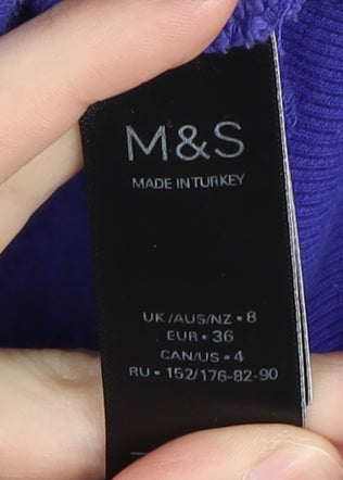 Marks & Spencer Women's Blue Fleece Pullover Sweatshirt Size 8