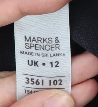 Marks & Spencer Black Cotton Skirt, Size 12 - Women's Casual