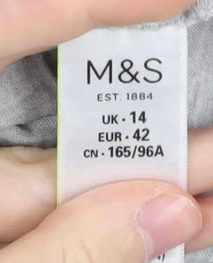 Marks & Spencer Women's Grey Embroidered T-Shirt Size 14