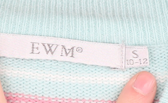 EWM Women's Multicoloured Striped Pullover Jumper, Size 10
